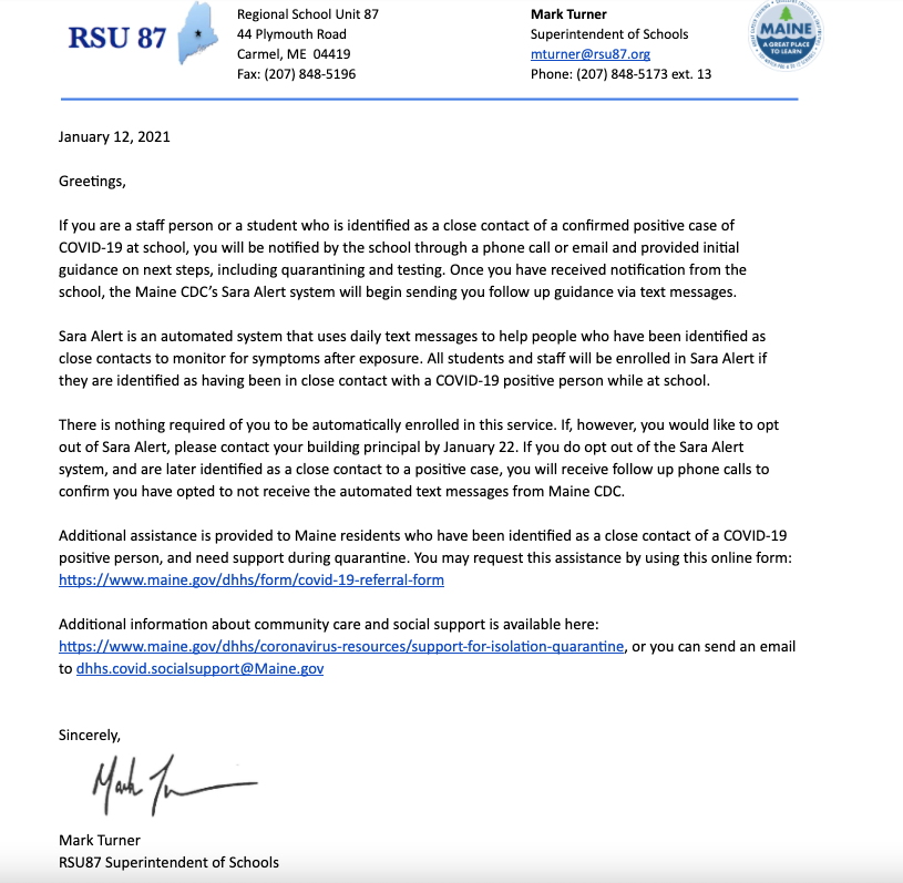Maine CDC Sara Alert